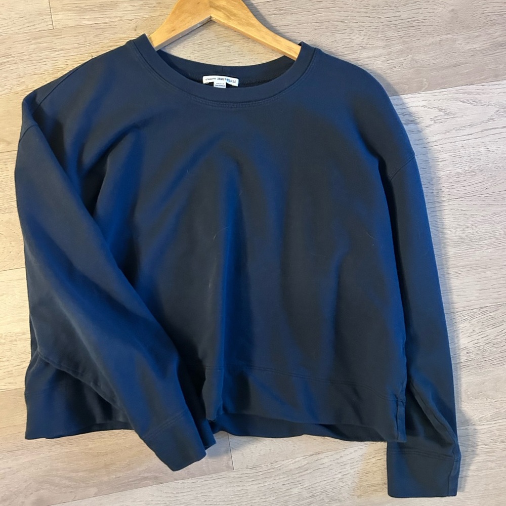James Perse Dark Blue Crew Neck Top